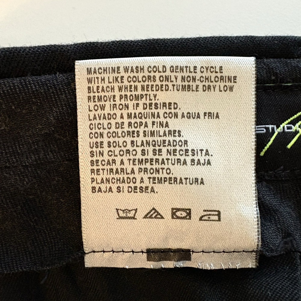 Studio Bill Blass Dress Pants‎ 41x31.5 Men's Black Formal Career Trousers - Picture 5 of 7